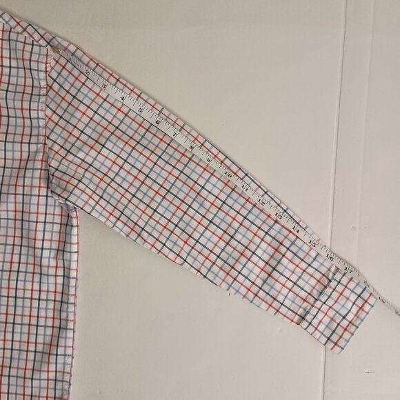 United Colors of Benetton Boys White Red Blue Button Down Shirt Size M 8 EUC - Picture 11 of 14